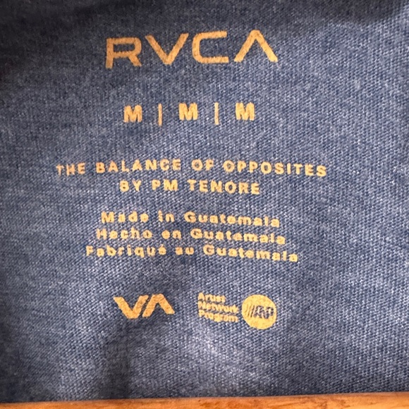 RVCA Two-Tone Blue Raglan Shirt - Picture 2 of 6